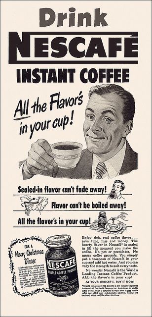 1950's Nescafe Marketing History Instant Coffee
